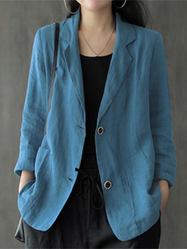 Blazer Women Oversized - Élégant solide Blazer femmes automne pardessus