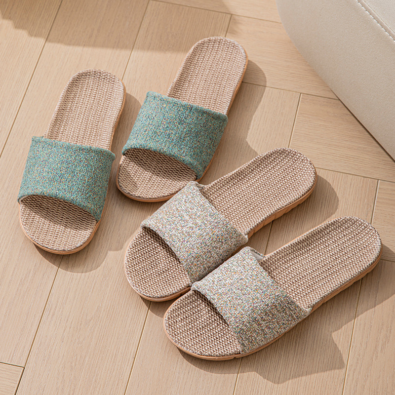 Women'S Fashion Spring Summer 2026 - Chanvre décontracté chaussons pour femmes maison