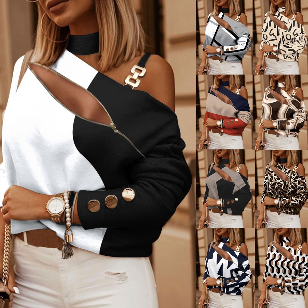 Off Shoulder Top - Chemisier femme à épaules dénudées avec