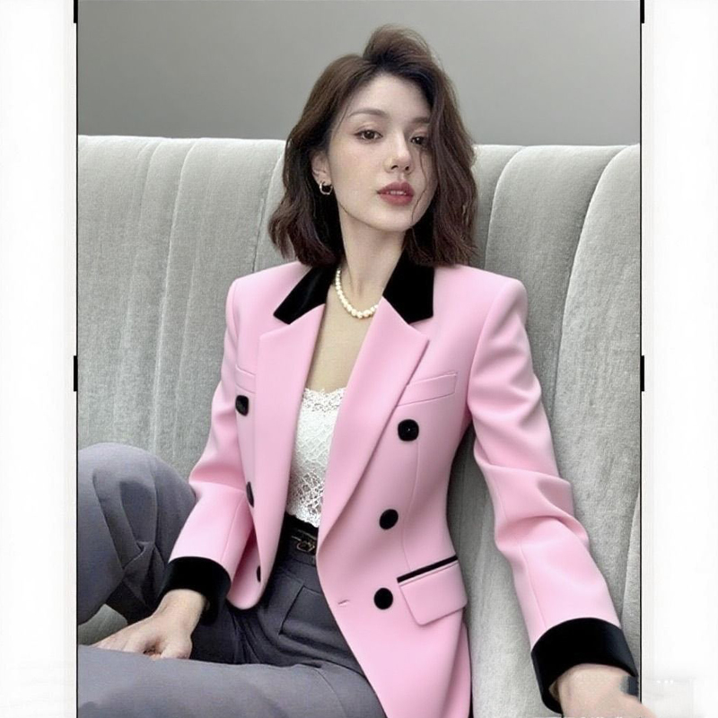 Blazer Women Oversized - Blazer rose coupe cintrée pour femmes,