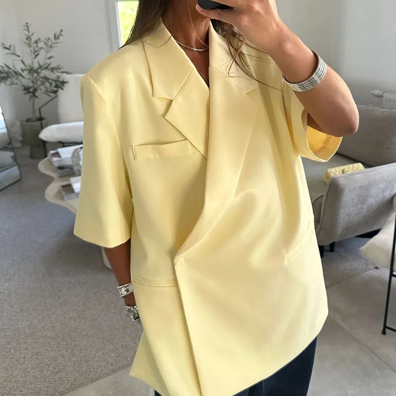 Blazer Women Oversized - Ensemble Blazer Ample Femme, Couleur Unie,