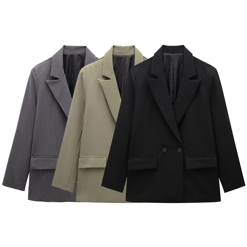 Blazer Women Oversized - Willshela femmes mode avec poches solide