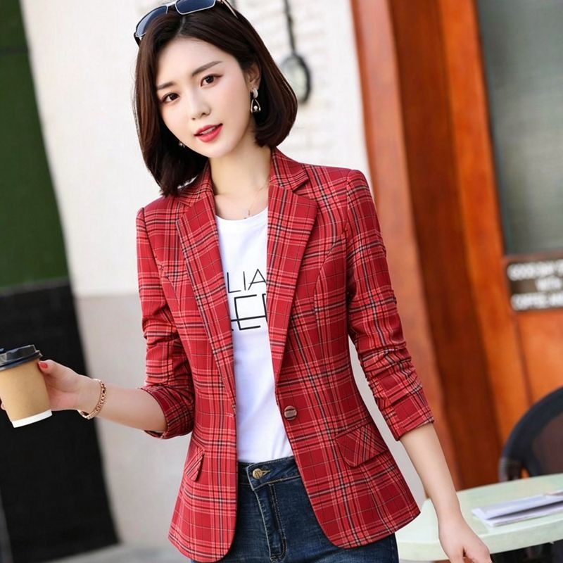 Blazer Women Oversized - Blazer à carreaux élégant pour femme,
