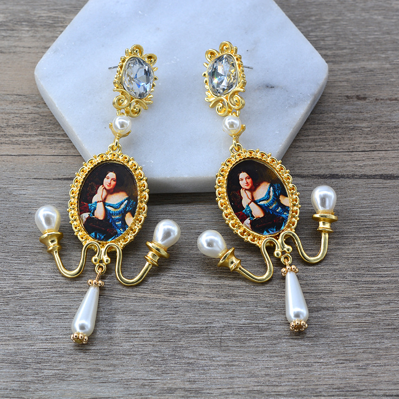 Women'S Fashion Victorian Era - Boucles d'oreilles à pampilles en perles