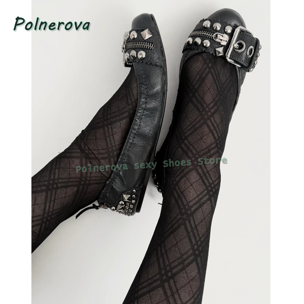Women'S Fashion Spring Summer 2026 - Chaussures Mary Jane à boucle rivetée,