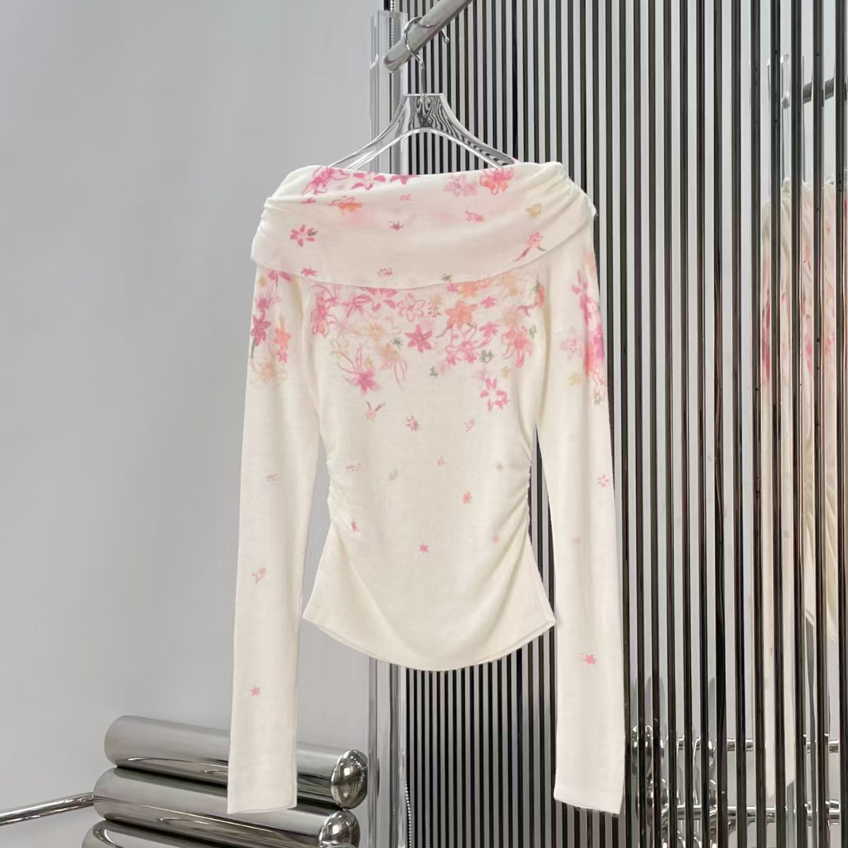 Off Shoulder Top - Pull à manches longues pour femmes,