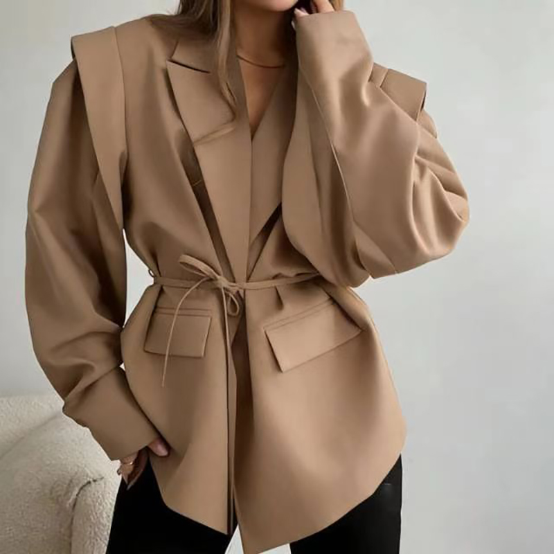 Blazer Women Oversized - Blazer Oversize Femme Décontracté Uni Col