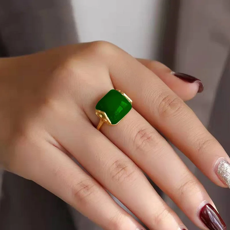 Women Fashion Jewellery - Bague en Jade Hetian naturel, bijoux