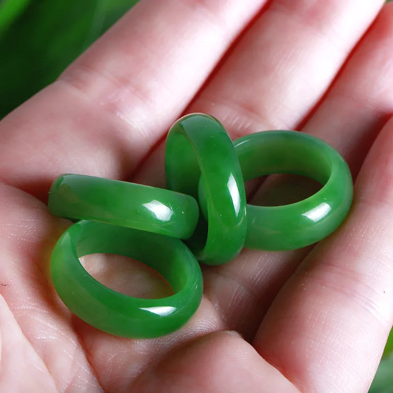 Women Fashion Jewellery - Bague de diversification naturelle verte Hetian,