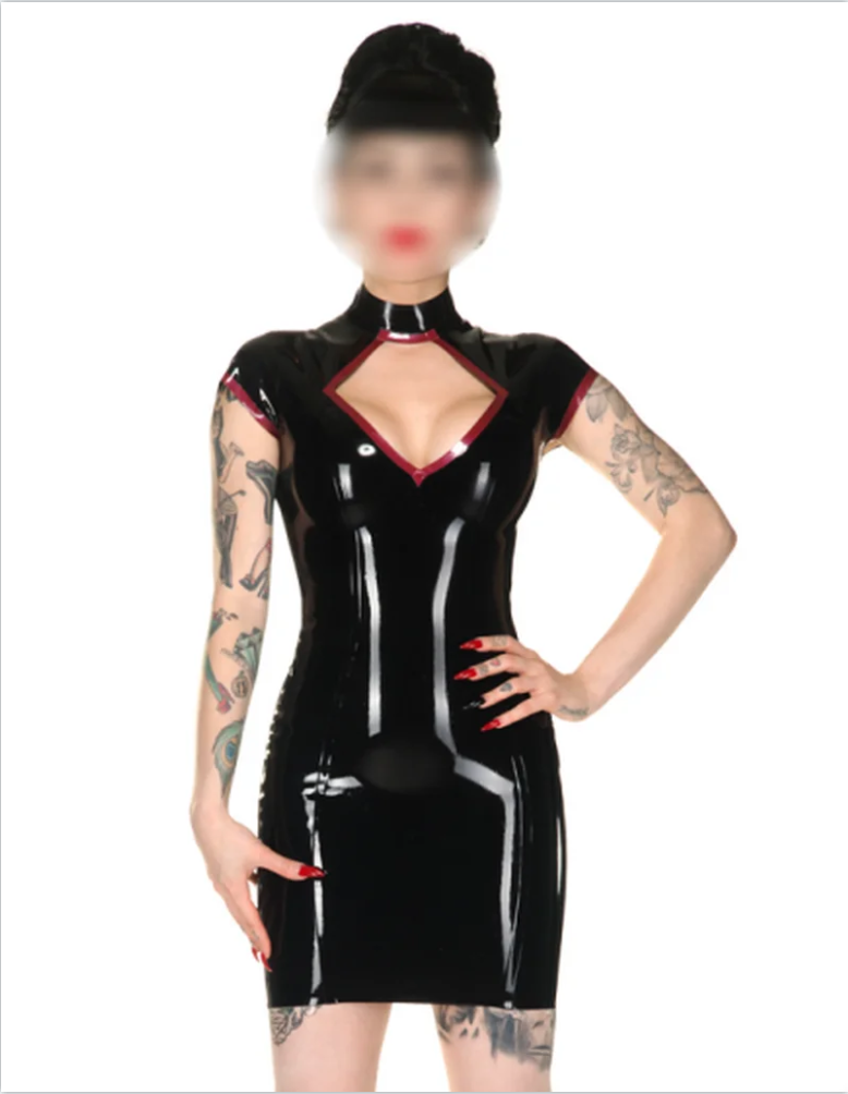 Robe en latex noir faite à la  - Women Fashion Reddit avis et prix