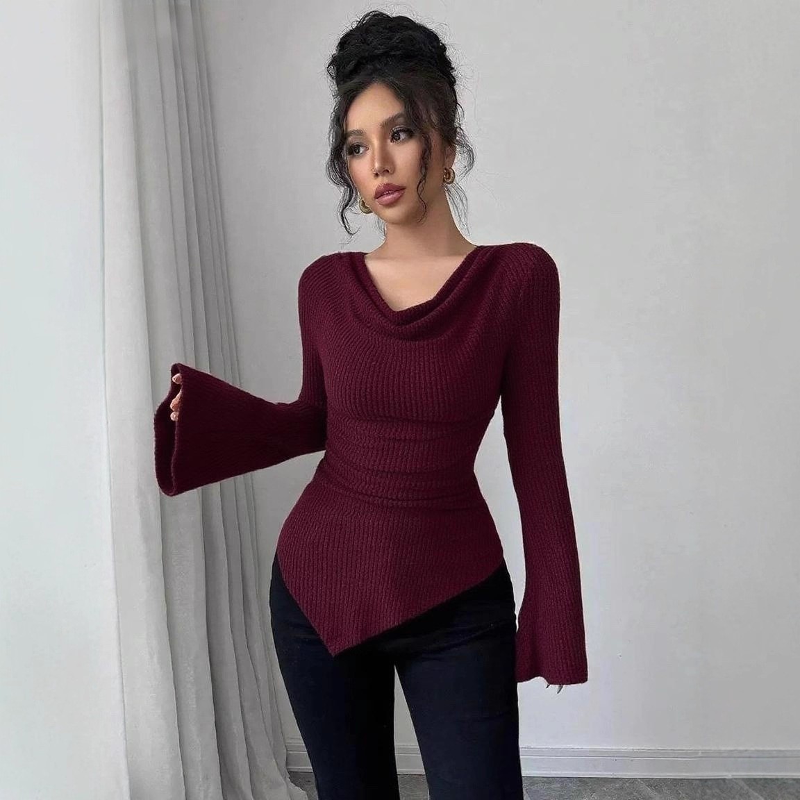 Blouse pour femme à manches lo - Off Shoulder Top avis et prix