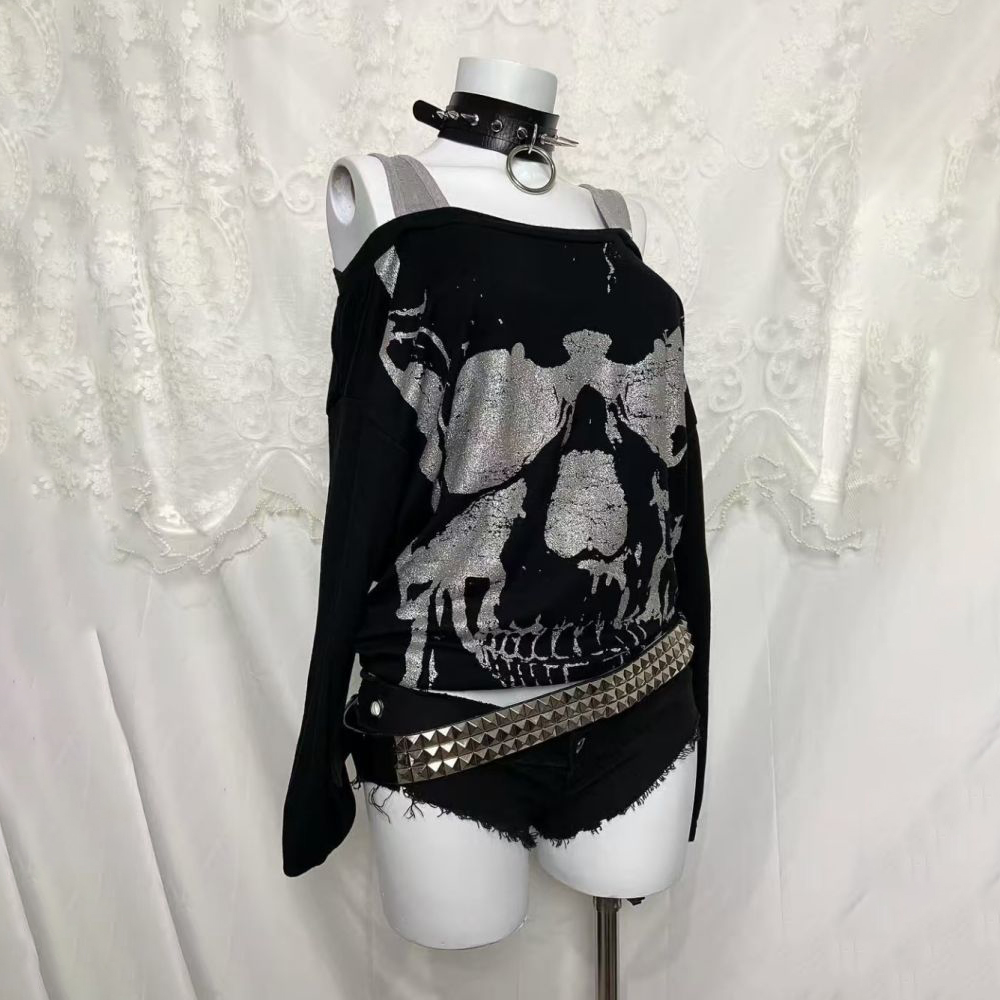 T-shirt Y2K rétro à faux deux  - Off Shoulder Top avis et prix