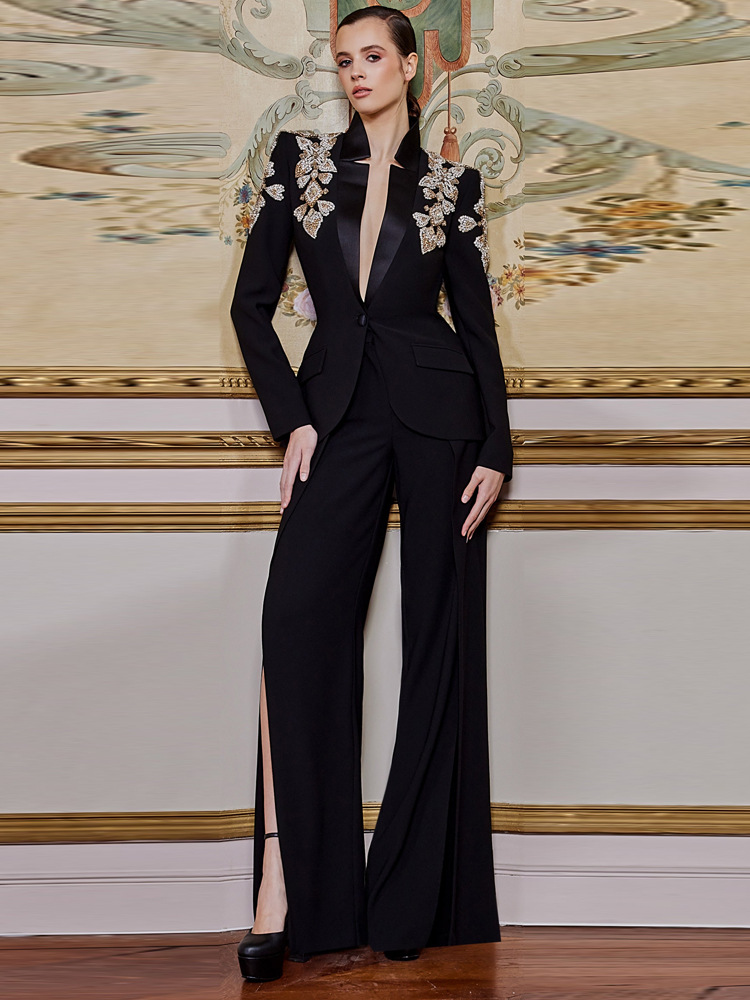 Ensemble 2 pièces de costume d - Wide Leg Palazzo Pants avis et prix