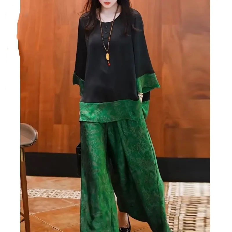Tenue d'été en Satin pour femm - Wide Leg Palazzo Pants avis et prix