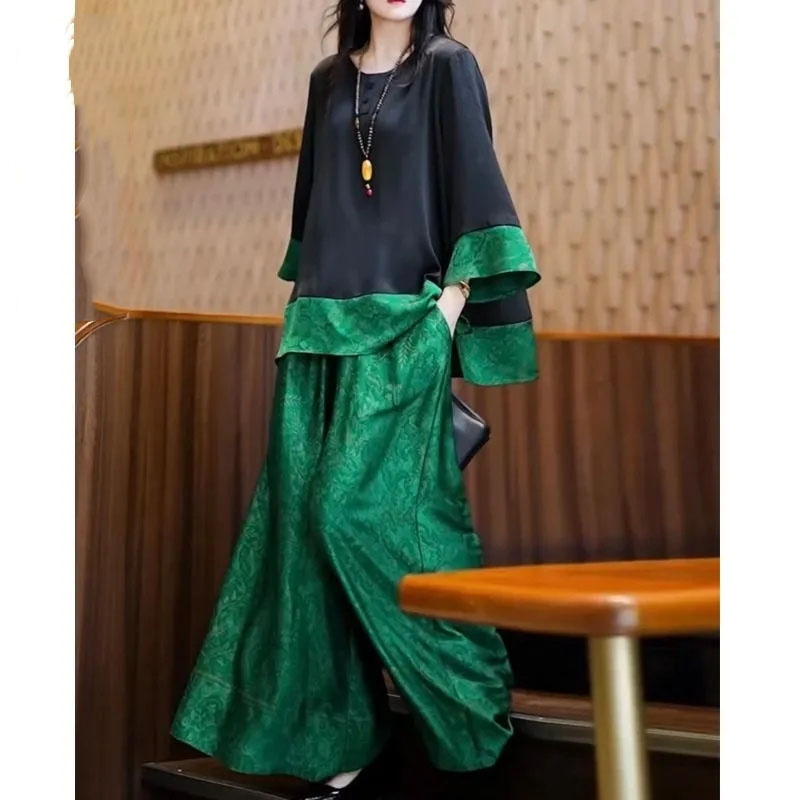 Tenue d'été en Satin pour femm - Wide Leg Palazzo Pants avis et prix