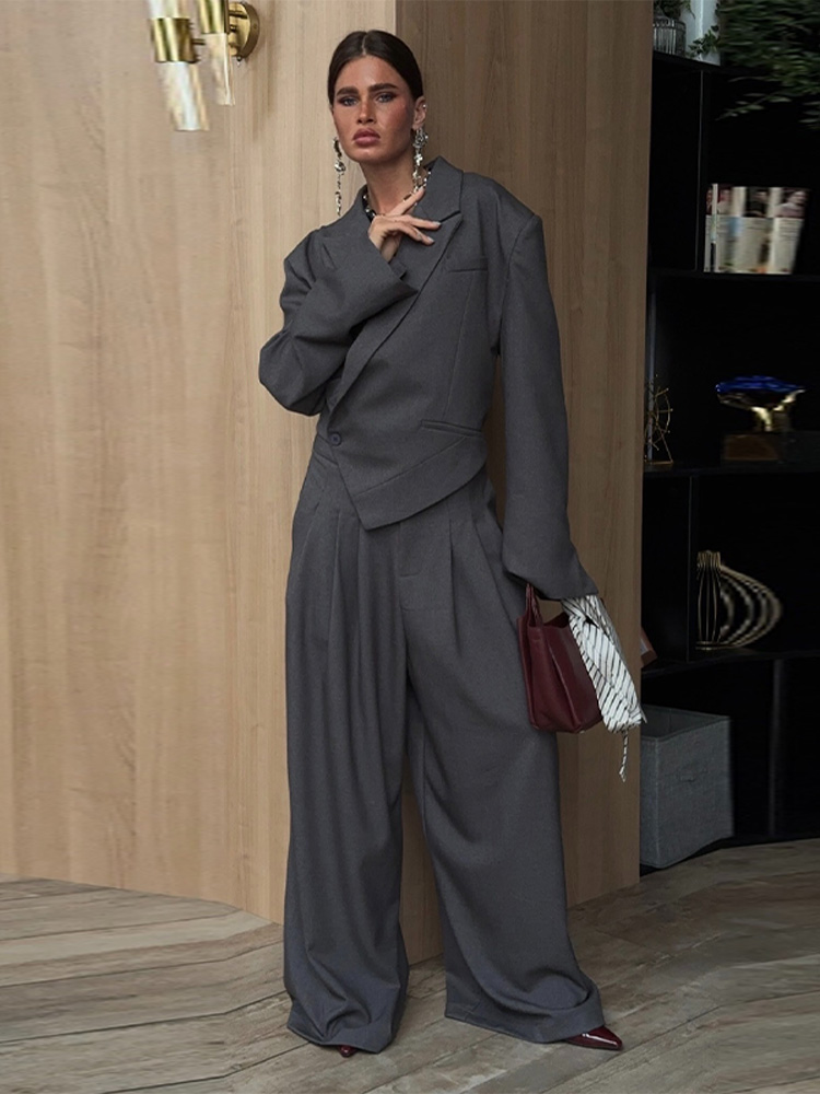 Ensemble tailleur-pantalon uni - Wide Leg Palazzo Pants avis et prix