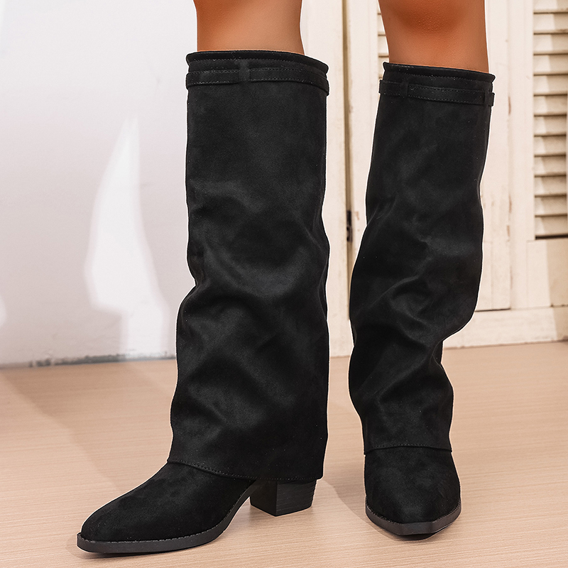 Mode sans lacet à talons hauts - Women'S Fashion Knee High Boots avis et prix