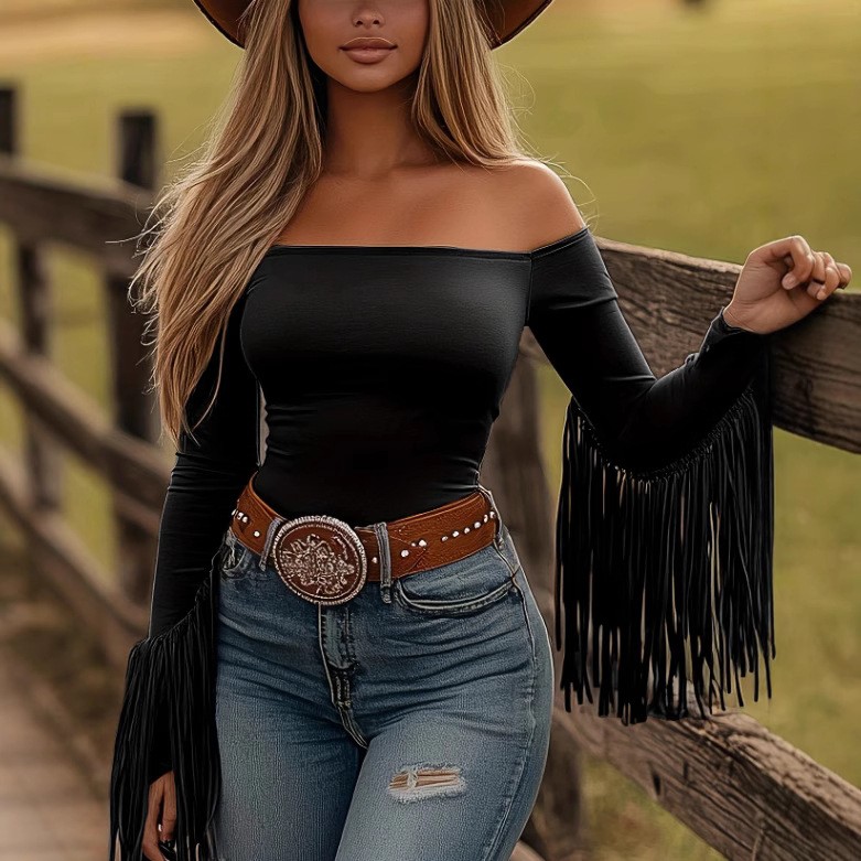Blouse à manches longues pour  - Off Shoulder Top avis et prix
