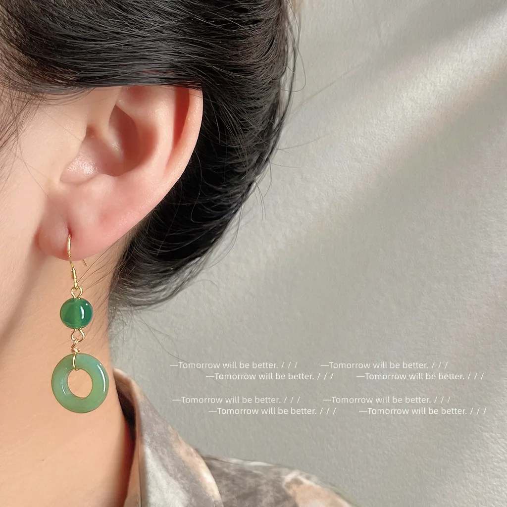 Boucles d'oreilles en Jade vér - Women Fashion Jewellery avis et prix