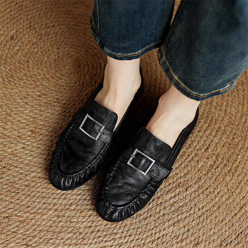 Escarpins en cuir véritable po - Women'S Fashion Loafers avis et prix