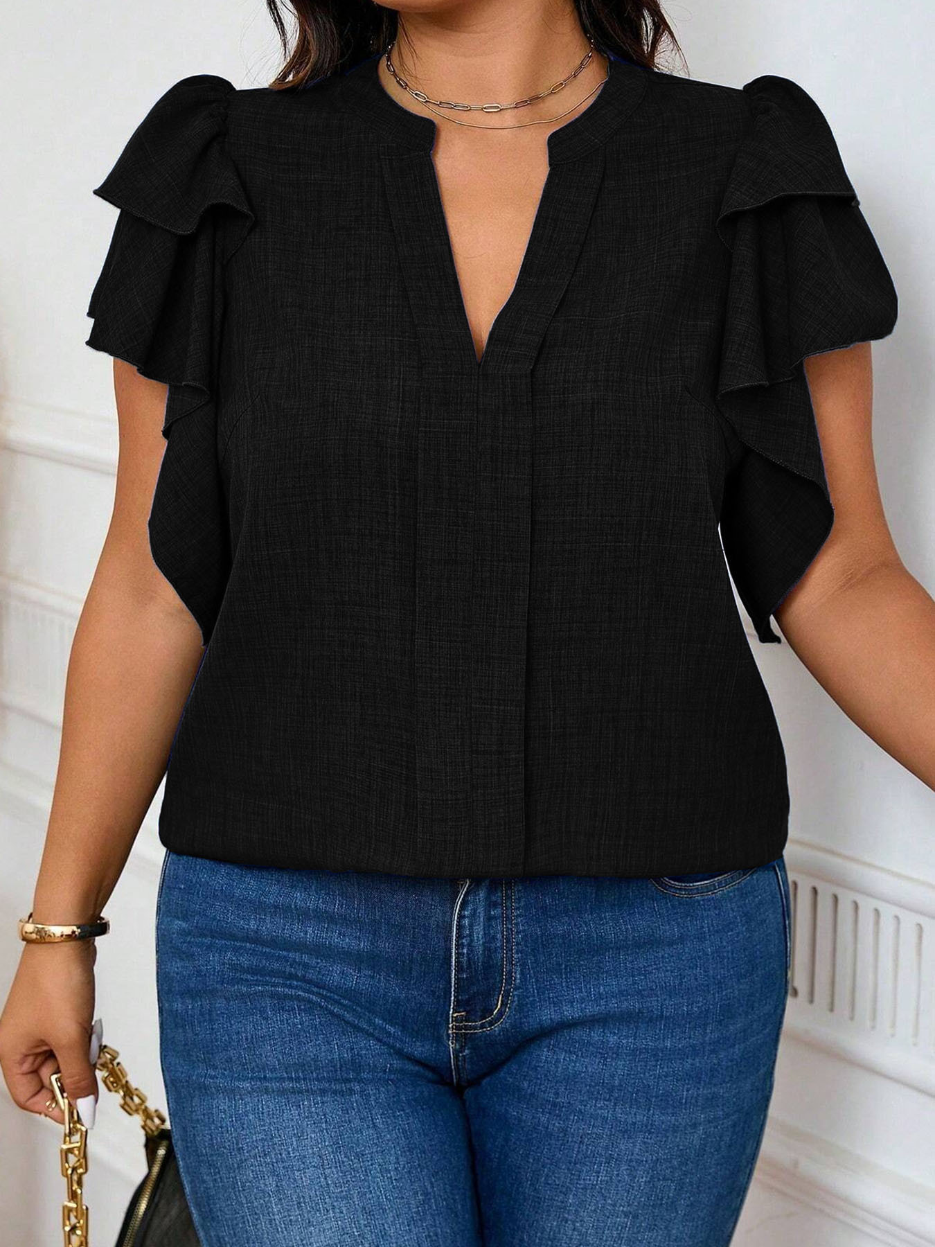 Chemisier élégant à manches ét - Women'S Fashion Jersey avis et prix