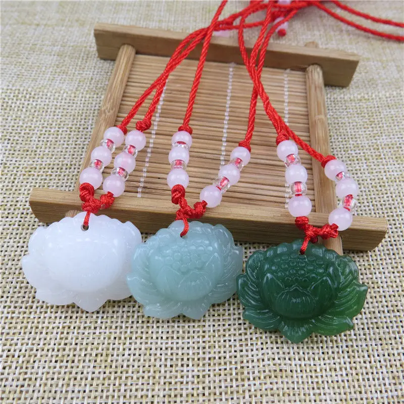 Pendentif Lotus en Jade vert n - Women Fashion Jewellery avis et prix