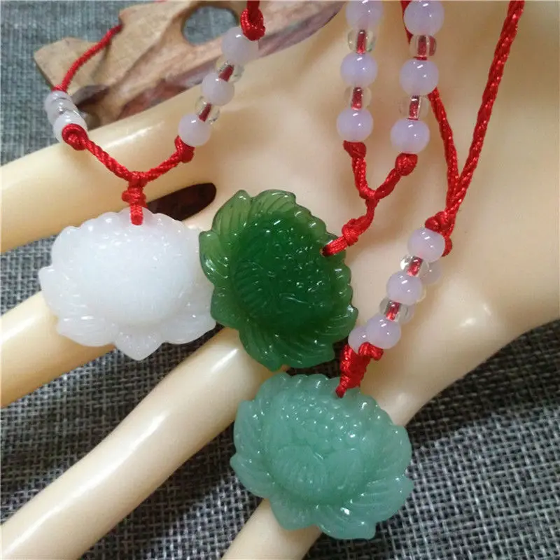 Pendentif Lotus en Jade vert n - Women Fashion Jewellery avis et prix