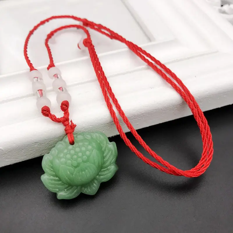 Pendentif Lotus en Jade vert n - Women Fashion Jewellery avis et prix