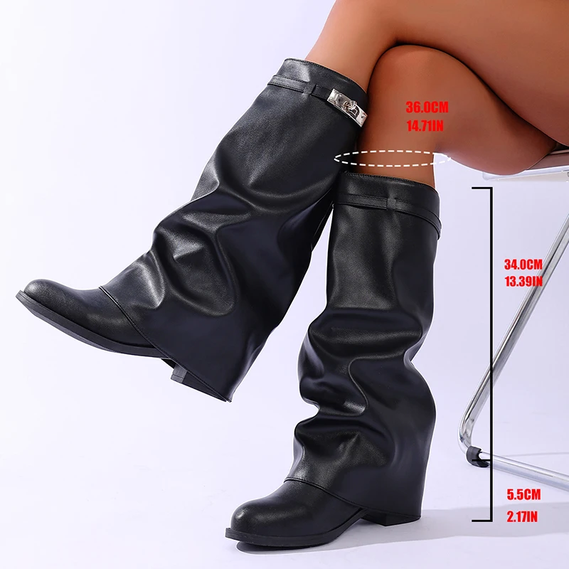 Marque Design noir Pu cuir gen - Women'S Fashion Knee High Boots avis et prix