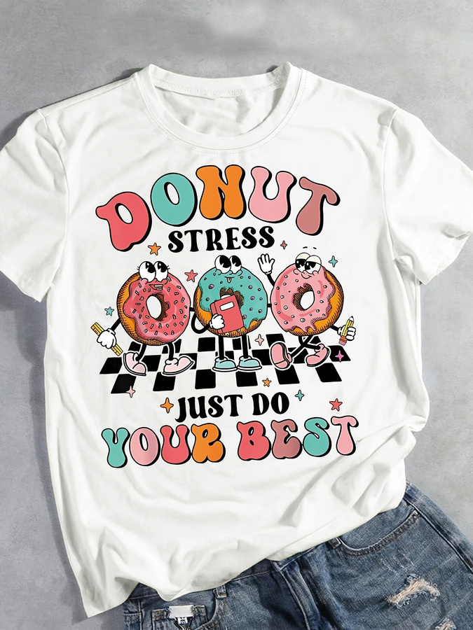 T-shirt imprimé dessin animé D - Women'S Fashion Trends Summer 2025 avis et prix