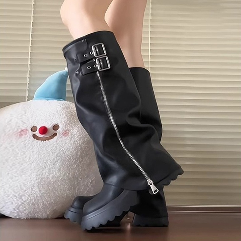 Style Punk épissage fond épais - Women'S Fashion Knee High Boots avis et prix