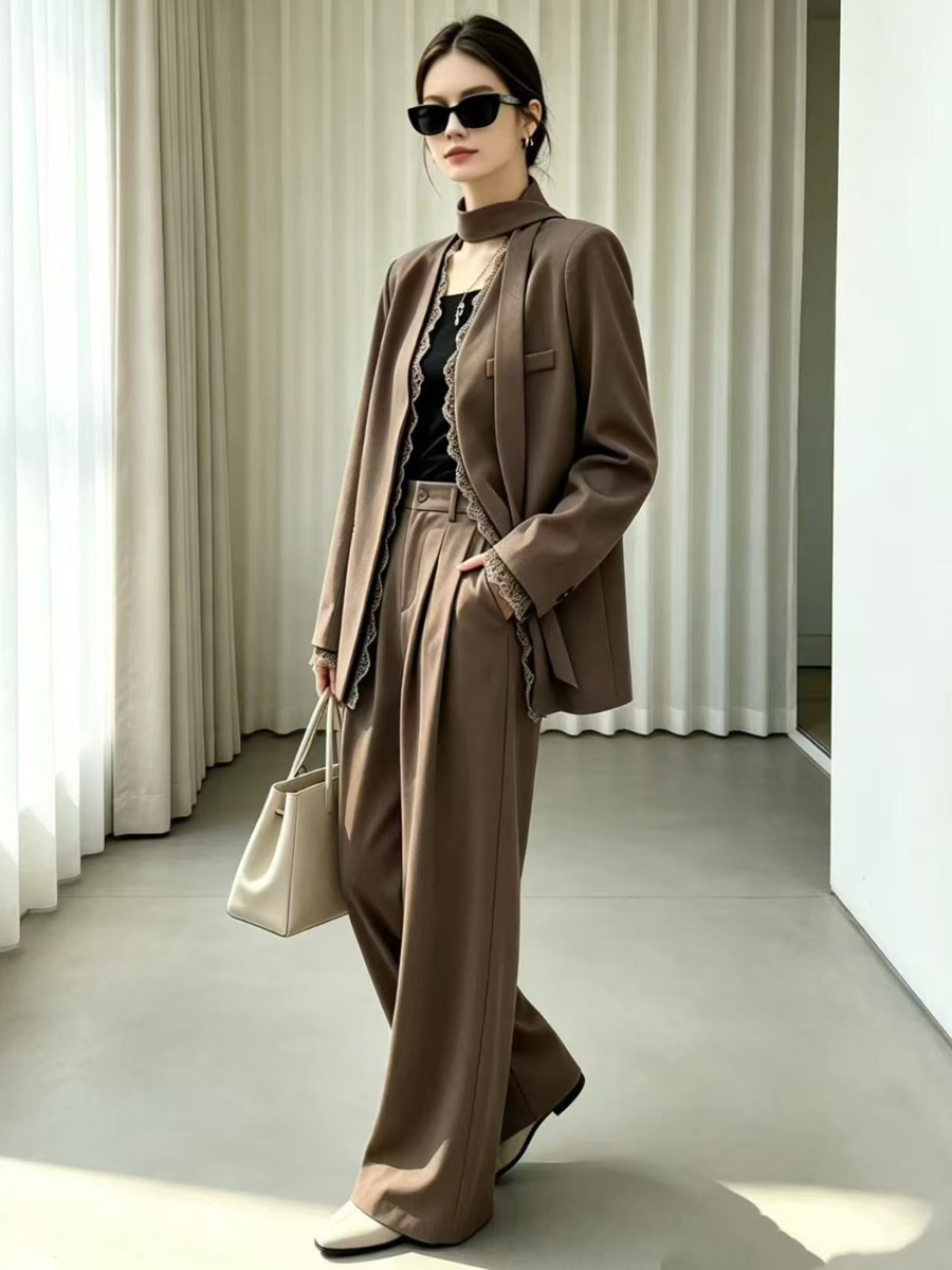 Ensemble tailleur pantalon lar - Blazer Women Oversized avis et prix