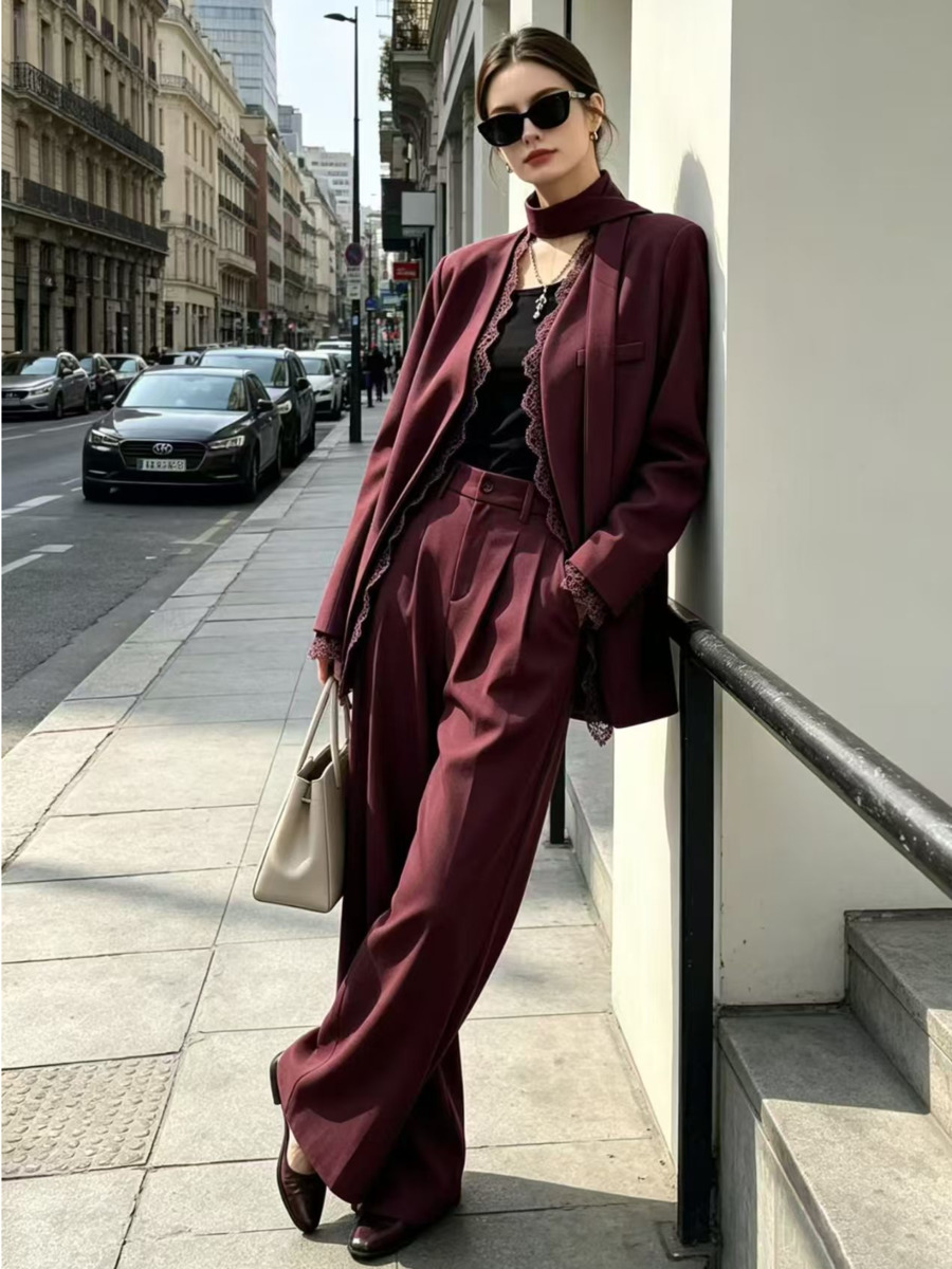 Ensemble tailleur pantalon lar - Blazer Women Oversized avis et prix